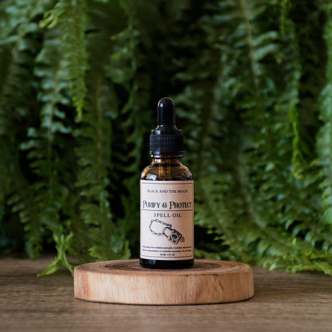 Purify & Protect Spell Oil - Black and the Moon