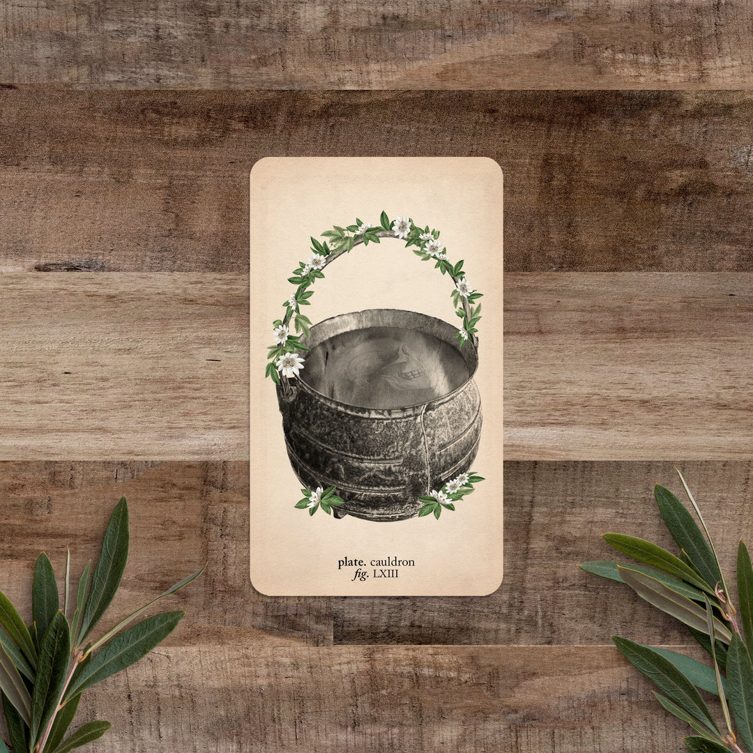 Memento Mori Oracle Replacement Card: Cauldron (formerly pot) - Black and the Moon