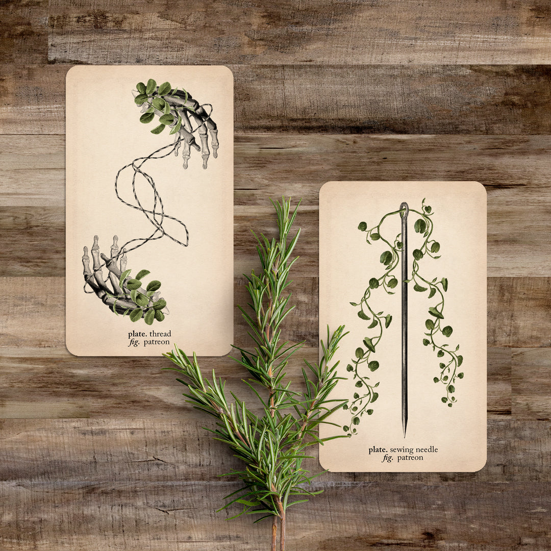 PATREON Single Card Set: Sewing Set - Black and the Moon