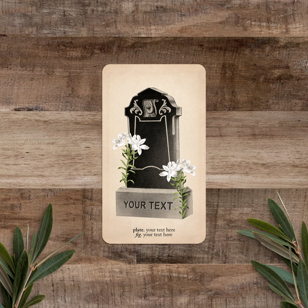 PATREON - Single Custom Headstone Card - Black and the Moon
